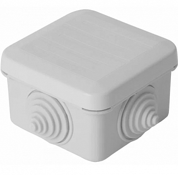 Коробка разветвительная 70*70*40мм, 4 ввода,  IP55, светло-серая, EBX10-34-55 (GE41236)