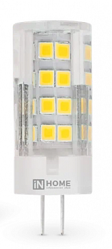 Лампа светодиодная LED-JCD 6Вт капсульная прозрачная 4000К нейтр. бел. G4 570лм 230В IN HOME 4690612