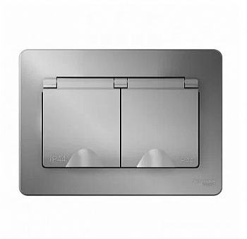 BLANCA скрытой установки розетка 2м с/з с/ш ip44 16А, 250В, алюминий