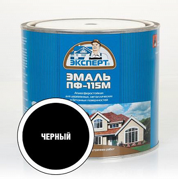 ЭКСПЕРТ Эмаль ПФ-115М глянц черная" (1,8кг; 6шт)