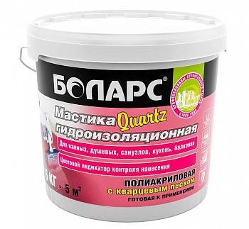 Мастика гидроизоляционная Полиакриловая 6кг с кварцевым песком БОЛАРС