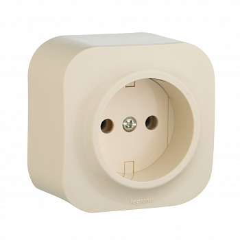 LEGRAND Quteo Розетка 1м б/з слон.кость