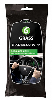 САЛФЕТКИ ВЛАЖНЫЕ ДЛЯ РУК (АНТИБАКТЕРИАЛЬНЫЕ) (1/16) "GRASS"