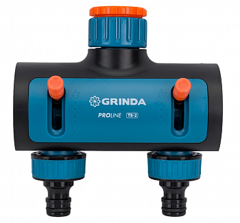 GRINDA TS-2, двухканальный 3/4″ - 1″ с внутренней резьбой, соединитель с внешней резьбой 3/4″ - 1, п
