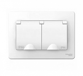 BLANCA скрытой установки розетка 2м с/з с/ш ip44 16А, 250В, белый