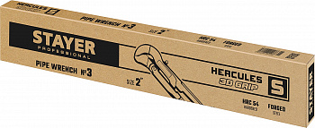 STAYER Hercules-S, №3, 2″, 560 мм, трубный ключ с изогнутыми губками, Professional (27311-3)