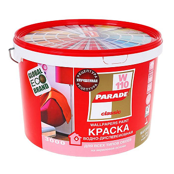 Краска акрил. PARADE W110 Обои & Стеклообои база А 5л Россия