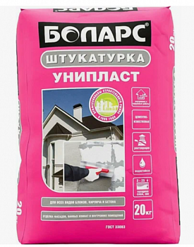 Штукатурка известково-цементная "Боларс" Унипласт 20 кг. (48шт/под)