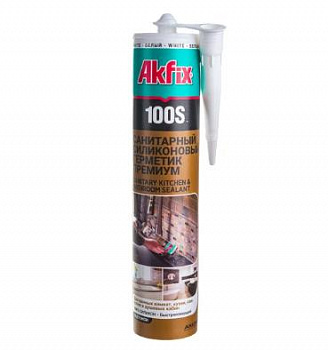 AKFIX 100S Санитарный Герметик Для Кухни и Ванной 280 мл белый