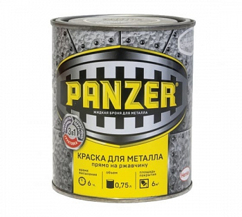 КРАСКА "PANZER" ДЛЯ МЕТАЛЛА  ГЛАДКАЯ  ГОЛУБАЯ 0,25 Л (1/6)  RAL 5012