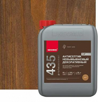 Неомид 435 (5 кг.) - декоративный невымываемый антисептик (орех), концентрат 1:9
