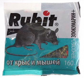СРЕДСТВО ОТ КРЫС И МЫШЕЙ "ЗООКУМАРИН+" ГРАНУЛЫ (СЫРНЫЕ) 100 Г (50)  "RUBIT"