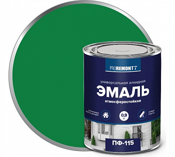 Эмаль ПФ-115 PROREMONTT Ярко-зел. 0,9кг Л-С