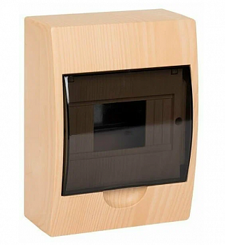 Корпус пластиковый светлое дерево (сосна) IP40 ЩРН - П - 06 модулей с дверцей