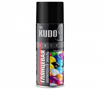 КРАСКА АЭРОЗОЛЬ  АКРИЛОВАЯ RAL 9005  ЧЕРНАЯ ГЛЯНЦ. 520 МЛ (1/12) "KUDO" KU-A9005