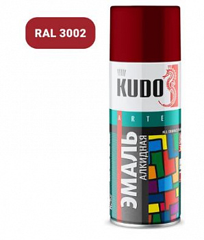 КРАСКА АЭРОЗОЛЬ ТЕМНО-КРАСНАЯ 520 МЛ (1/12) "KUDO" KU-10042