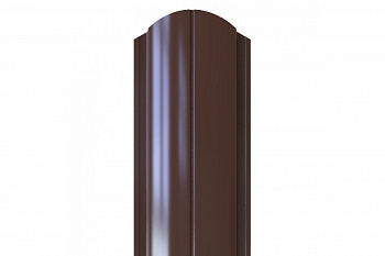 Штакетник металлический полукруглый 0.45*118*1800м RAL 8017 коричневый