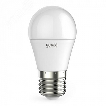 Лампа Gauss Elementary Шар 12W 920lm 4100K Е27 LED 1/10/100