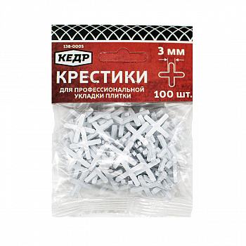 КРЕСТИКИ ДЛЯ ПЛИТКИ 3,0 ММ Х 100 ШТ. (1/150) "КЕДР" 138-0005