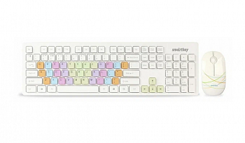 Комплект клавиатура+мышь с цветными клавишами Smartbuy 218346AG белый (SBC-218346AG-W)