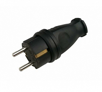 Вилка каучуковая прямая 230В 16A IP44