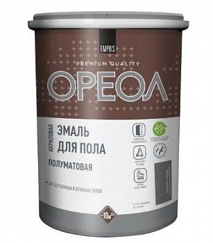 Эмаль для пола акриловая Ореол полуматовая тёмно-серая 0,9 кг.,