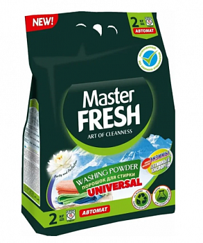 СТИРАЛЬНЫЙ ПОРОШОК "UNIVERSAL" С АКТИВНЫМ КИСЛОРОДОМ 2 КГ (1/8) "MASTER FRESH"