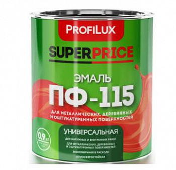 Эмаль ПФ-115 универсальная алкидная Profilux Superprice полуматовая серая 20 кг,