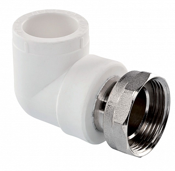 ПП Угол с накидной гайкой 20*3/4" белый РТП 