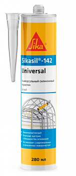 Универсальный силиконовый герметик Sikasil-142 Universal прозрачный Коробка 12 картриджей по 280 мл