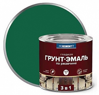 8300090 Грунт-эмаль 3 в 1 PROREMONTT зеленая 1,7 кг