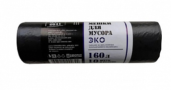 МЕШКИ ДЛЯ МУСОРА "ЭКО" 160 Л  РУЛОН 10 ШТ. (26 МКМ) (1/20) КОНЦЕПЦИЯ БЫТА