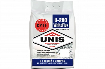 Unis WHITEFLEX U-100 клей для плитки эластичный 25кг.
