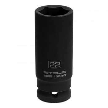Головка ударная удлиненная шестигранная, 22 мм, 1/2", CrMo// Stels