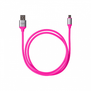 TDM Дата-кабель  ДК 19  USB - micro USB  1 м  силиконовая оплетка  розовый  SQ1810-0319