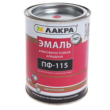 Эмаль ПФ-115 Лакра Красный 1кг Л-С