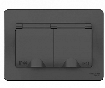 BLANCA скрытой установки розетка 2м с/з с/ш ip44 16А, 250В, антрацит