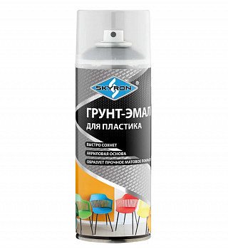 SR-21210 Грунт-эмаль для пластика SKYRON "СЕРЕБРО" (аэрозоль) 520 мл.