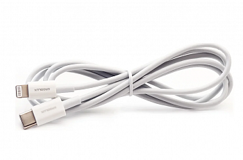 ERGOLUX ELX-CDC04-C01 (Кабель Type C-Lightning, 3А, 1,2м, Белый, Зарядка+Передача данных, Коробка)