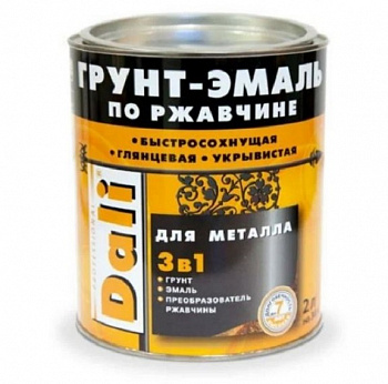 ГРУНТ- ЭМАЛЬ ПО РЖАВЧИНЕ "DALI"  3 В 1  БЕЛАЯ (RAL 9010)  2 Л (4) "РОГНЕДА"
