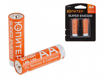 Батарейка AA LR6 1,5V alkaline 2шт. ЮПИТЕР, арт.JP2121