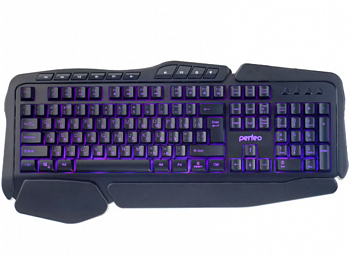 Perfeo клавиатура "STRIKE" Multimedia, GAME DESIGN, подсв. 3 цвет, USB, чёрный