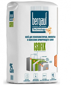 Клеевая смесь для минераловатного утеплителя и пенополистерола Bergauf IZOFIX 25 кг. 