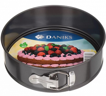 Форма для выпечки сталь, 22х22х6.8 см, антиприг, кругл, разъем, Daniks
