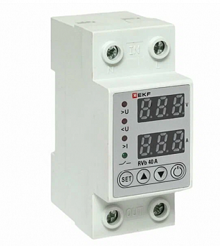 EKF Basic реле напряж. 1P 40A Uрег.=165-275В (сквозное подкл.) rvb-40a