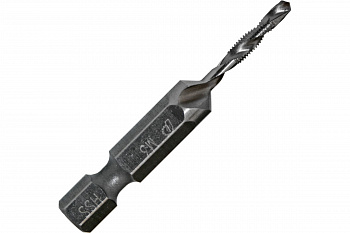 Сверло метчик ПРАКТИКА  М3, шаг 0,5, длина 49 мм, хвостовик HEX 1/4', блистер