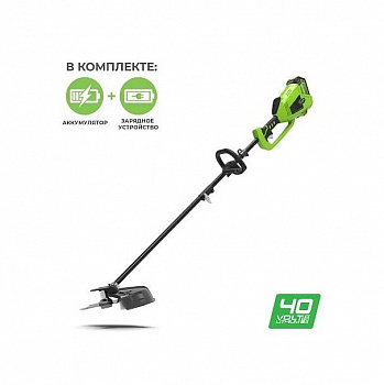 Триммер аккумуляторный Greenworks GD40BCK4, 40V, 40 см, с 1хАКБ 4 Ач и ЗУ
