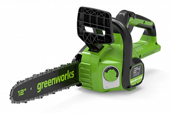 Пила цепная аккумуляторная GreenWorks GD24CS30K4, 24V, 30см, бесщеточная, c АКБ 4 Ач и ЗУ