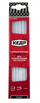СТЕРЖНИ КЛЕЕВЫЕ ДЛЯ ТЕРМОПИСТОЛЕТА 7,2 Х 200 ММ (БЕЛЫЙ) УПАК. 6 ШТ. (1/300) "КЕДР" 117-0004