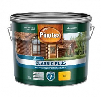 PINOTEX CLASSIC PLUS пропитка-антисептик быстросохнущая 3 в 1, ель натуральная (0,9л)